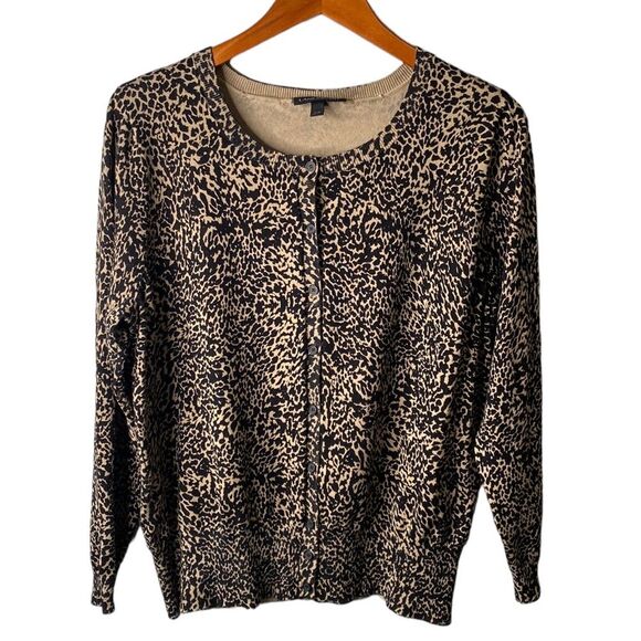 Lane Bryant Animal Print Button Front Sweater Cardigan Long Sleeve Size 18/20 - Picture 1 of 14